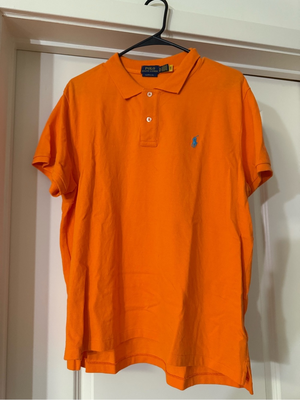 Ralph Lauren Orange Short-Sleeve Polo with Blue Pony